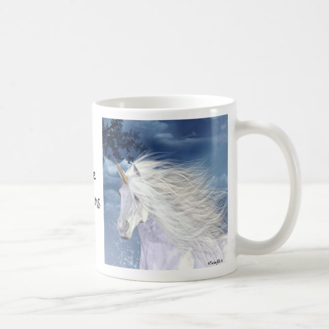 Einhorn-Weiß-Schönheit Tasse (Rechts)