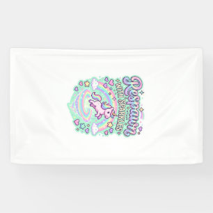 Einhorn-Wiederbelebung mit Glitzer Premium-Vektor- Banner