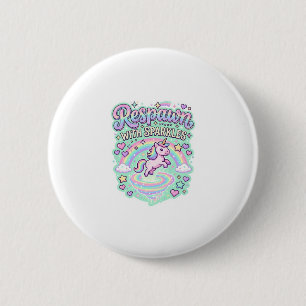 Einhorn-Wiederbelebung mit Glitzer Premium-Vektor- Button
