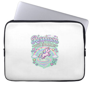 Einhorn-Wiederbelebung mit Glitzer Premium-Vektor- Laptopschutzhülle