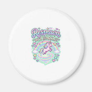 Einhorn-Wiederbelebung mit Glitzer Premium-Vektor- Magnet