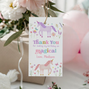 Einhorn-Wiese Pastellrosa Gold Geburtstag Geschenkanhänger