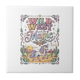 Einhorn Wild West Magie Original Fliese