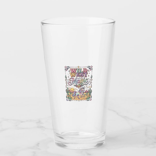 Einhorn Wild West Magie Original Glas (Vorderseite)