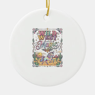 Einhorn Wild West Magie Original Keramik Ornament