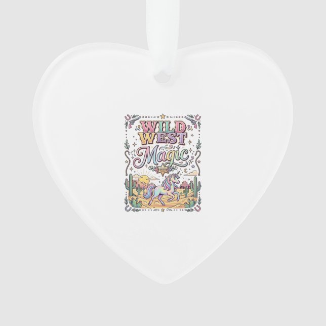 Einhorn Wild West Magie Original Ornament (Vorderseite)