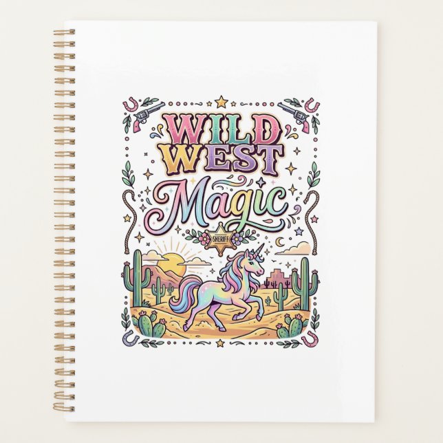 Einhorn Wild West Magie Original Planer (Vorderseite)