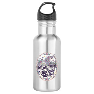 Einhorn Wildblumen und Einhorn-Träume POD Fertig M Edelstahlflasche