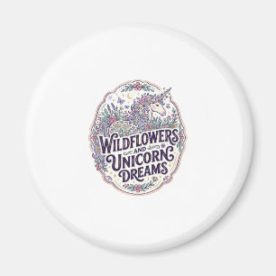 Einhorn-Wildblumen und Einhorn-Träume POD Fertig M Magnet