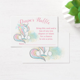 Einhorn-Windel-Raffle-Tickets für Baby Mädchen