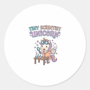 Einhorn Winziger Wissenschaftler Einhorn Trendprod Runder Aufkleber