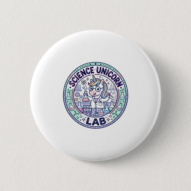 Einhorn Wissenschaft Einhorn Labor POD Fertige App Button (Vorderseite)
