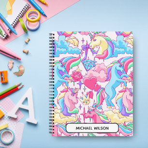 Einhorn Wolken Kinder Skizze/Übung individuell Notizbuch