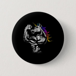 Einhorn Workout Vatertag Geschenk Gewichtheben Gym Button