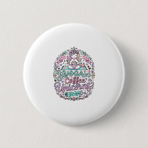 Einhorn Yoga Kaffee Einhörner Stylisches T-Shirt D Button