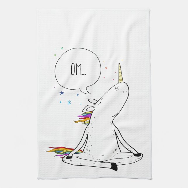 Einhorn-Yoga-lustiger Einhorn-Liebhaber Geschirrtuch (Vertikal)