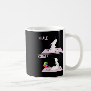 Einhorn Yoga Pose Einatmen Ausatmen Furzendes Einh Kaffeetasse