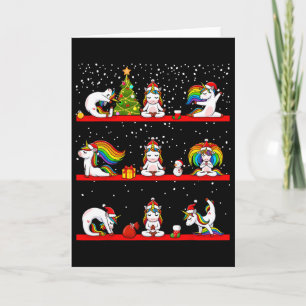 Einhorn-Yoga-Position-Weihnachts-Pyjama-Lustig-Zen Karte