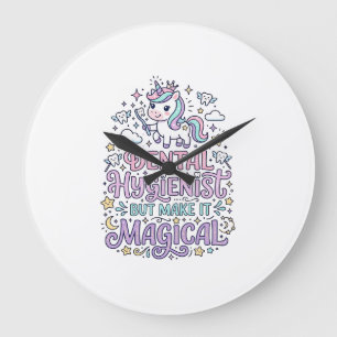 Einhorn-Zahnreinigerin aber Mach es Magisch Niedli Große Wanduhr