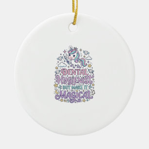 Einhorn-Zahnreinigerin, aber machen Sie es magisch Keramik Ornament