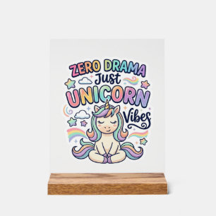Einhorn Zero Drama Nur Einhorn Stimmung Fett Typog Acrylschild