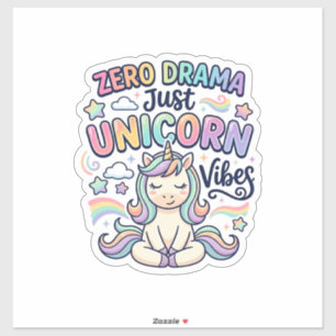 Einhorn Zero Drama Nur Einhorn Stimmung Fett Typog Aufkleber