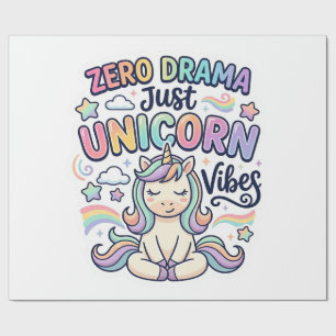 Einhorn Zero Drama Nur Einhorn Stimmung Fett Typog Geschenkpapier