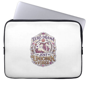 Einhorn Zero Drama Nur Einhorn Vibes Stylisch Weiß Laptopschutzhülle