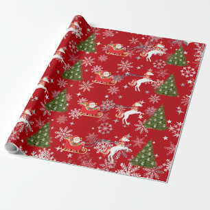 Einhorn zieht Santas Schlitten Weihnachtsgeschenke Geschenkpapier