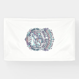Einhorn-Ziel-Getter Retro-Stil Grafik-T-Shirt-Desi Banner
