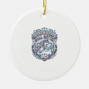Einhorn-Ziel-Getter Retro-Stil Grafik-T-Shirt-Desi Keramik Ornament