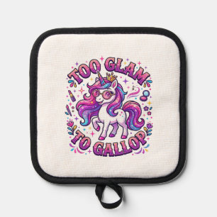 Einhorn zu glamourös zum Galoppieren Kommerzieller Topflappen