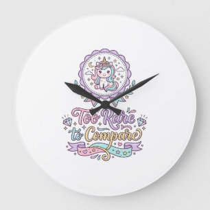 Einhorn zu selten, um süßes Pastell-T-Shirt zu ver Große Wanduhr