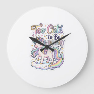 Einhorn zu süß, um gewöhnlich zu sein Premium Vekt Große Wanduhr
