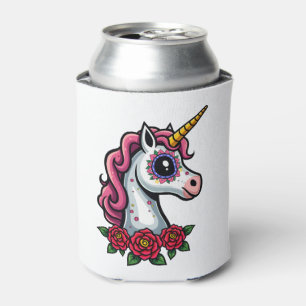 Einhorn Zucker-Schädel Mexikanische Kunst, Weihnac Dosenkühler
