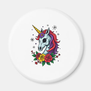 Einhorn Zucker-Schädel Mexikanische Kunst, Weihnac Magnet