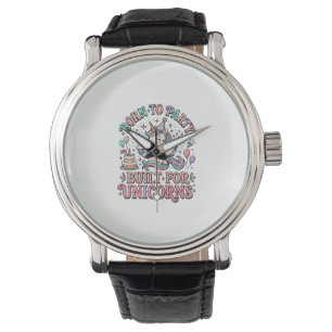 Einhorn, zum Feiern geboren, für Einhörner Retro-S Armbanduhr