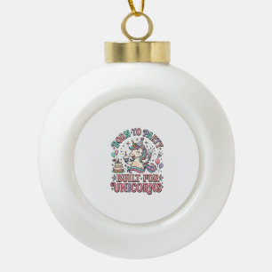 Einhorn, zum Feiern geboren, für Einhörner Retro-S Keramik Kugel-Ornament