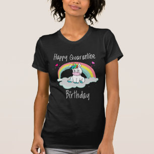 Einhorn zum Geburtstag in Quarantäne Regenbogen T-Shirt