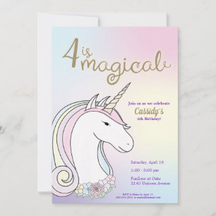 Einhorn zum Geburtstag; magische Girls-Party Einla Einladung