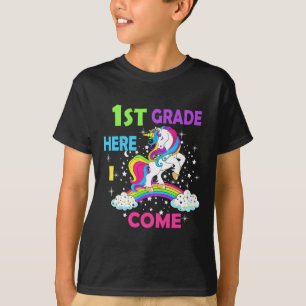 Einhorn Zurück zur Schule Hallo Erster Tag der ers T-Shirt