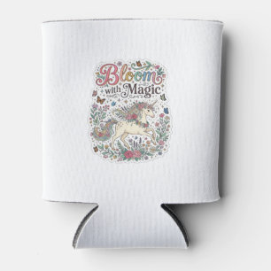 Einhornblüte mit Magie Premium Vektor-Typografie Dosenkühler