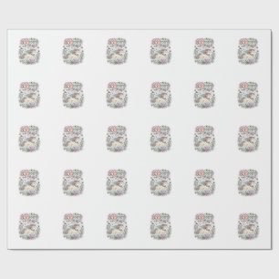 Einhornblüte mit Magie Premium Vektor-Typografie Geschenkpapier