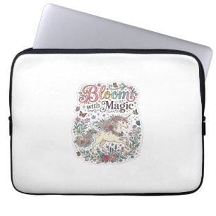Einhornblüte mit Magie Premium Vektor-Typografie Laptopschutzhülle