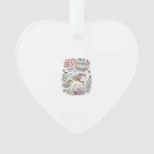 Einhornblüte mit Magie Premium Vektor-Typografie Ornament