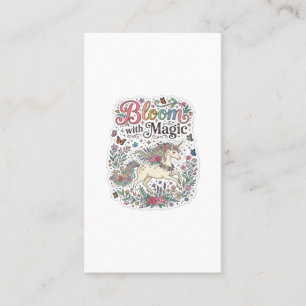 Einhornblüte mit Magie Premium Vektor-Typografie Visitenkarte