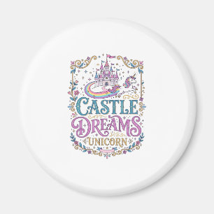 Einhornburg Träume Einhorn Weiße Hintergrund Pri Magnet