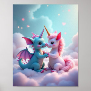Einhorndrache/Einhorn Poster