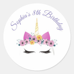 Einhorndruckaufkleber für Kinder, individuell eins Runder Aufkleber