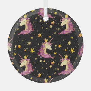 Einhorndruckerin: Aquarellmärchen Ornament Aus Glas